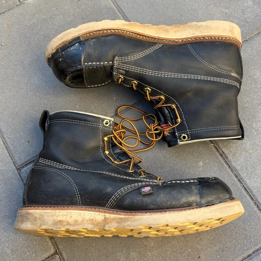 THOROGOOD MEN'S AMERICAN HERITAGE WORK BOOTs Steel toes Black size 11